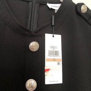Black Calvin Klein dress with silver sailor buttons. Brand new!